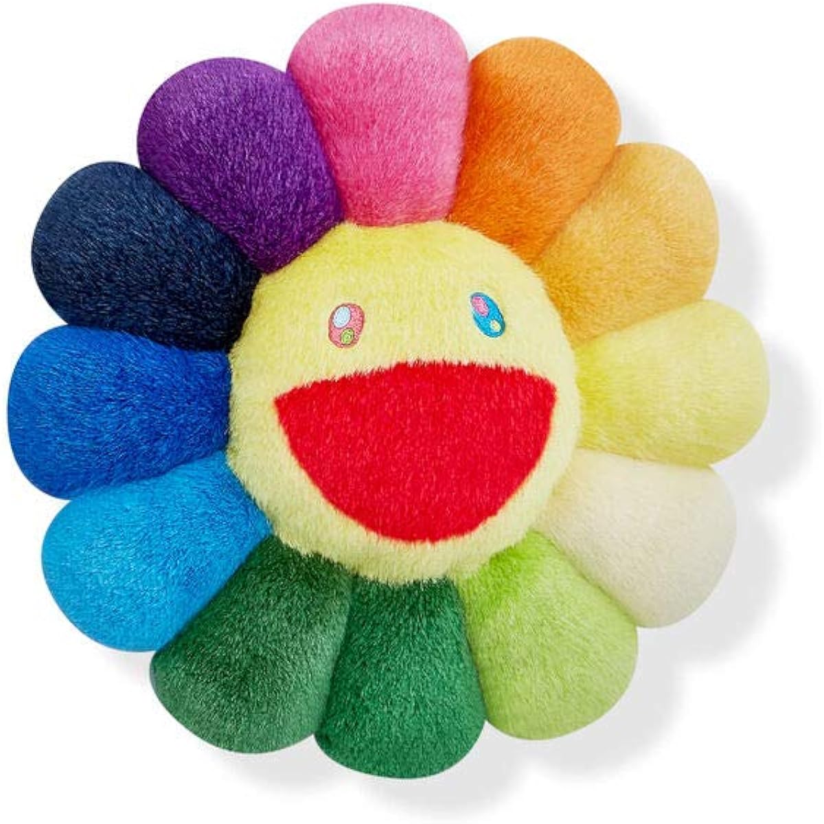 [Kaikai Kiki] MOMA Store Exclusive Takashi Murakami Flower Plush Toy Set Diameter 30cm [Pink & Blue Eyes Rainbow]