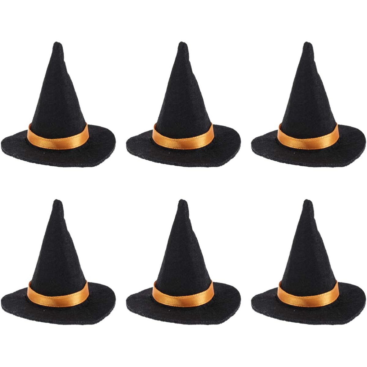 Halloween Witch Hats Mini Felt Witch Hats Wine Bottle Toppers Cupcake Decorations Halloween Party Table Decor DIY Crafts Black Witch Hats 6pcs