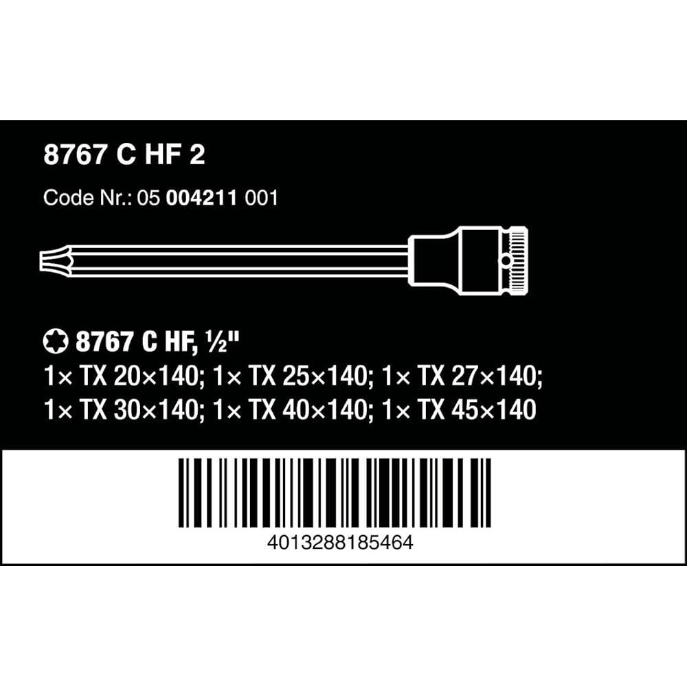 Wera 8767 C HF 1/2 Torx 6-piece set 004211