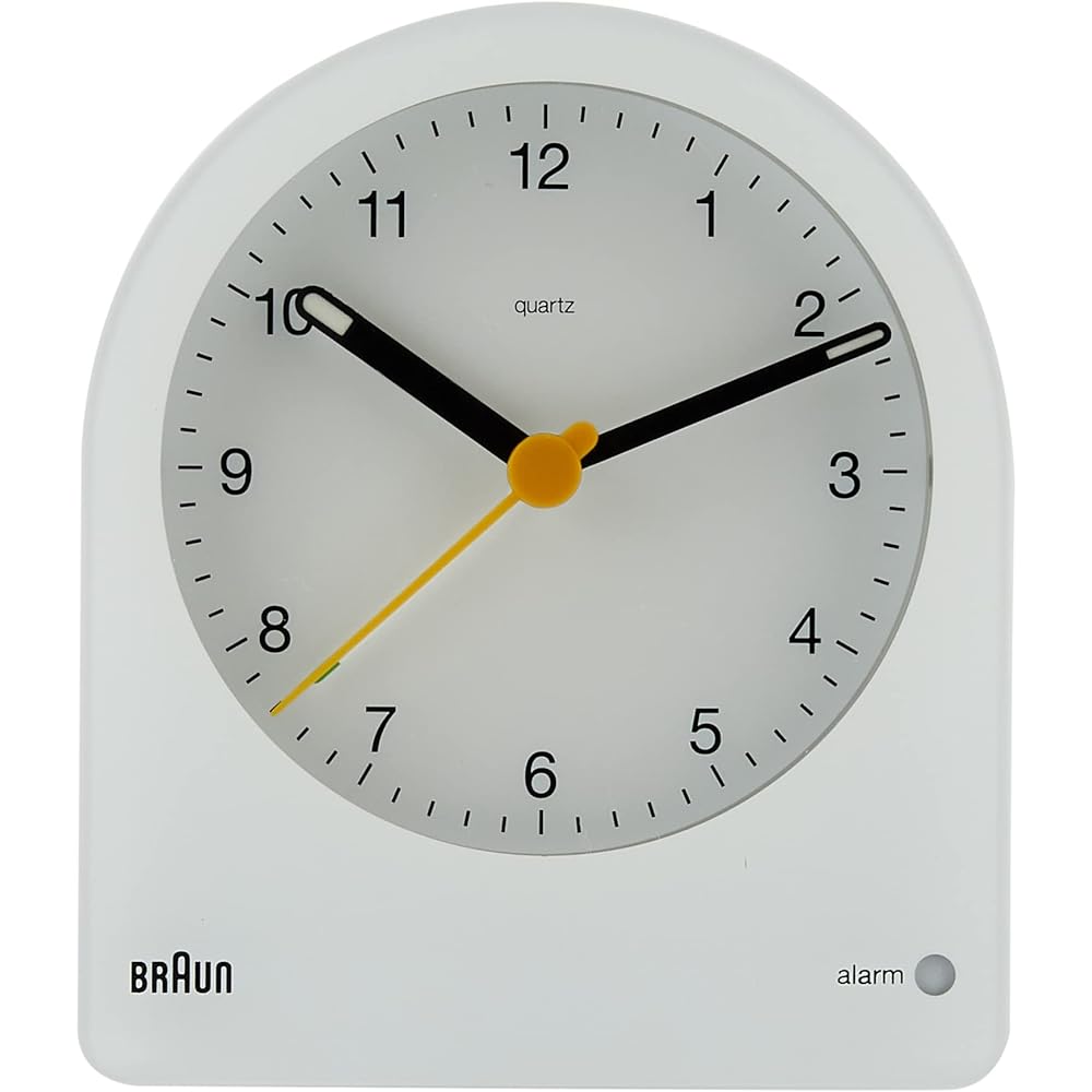 [Regular Imported Product] BRAUN/Brown Analog Alarm Table Clock White BC22W