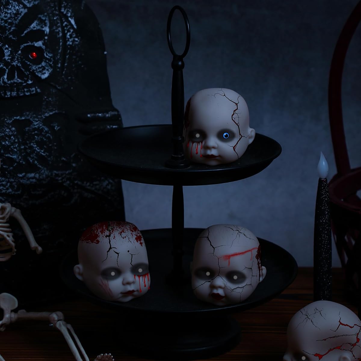 Libima 15pcs Halloween Doll Head Baby Doll Head Haunted Doll Head Creepy Doll Parts Scary Halloween Decorations Halloween Party Decoration Supplies