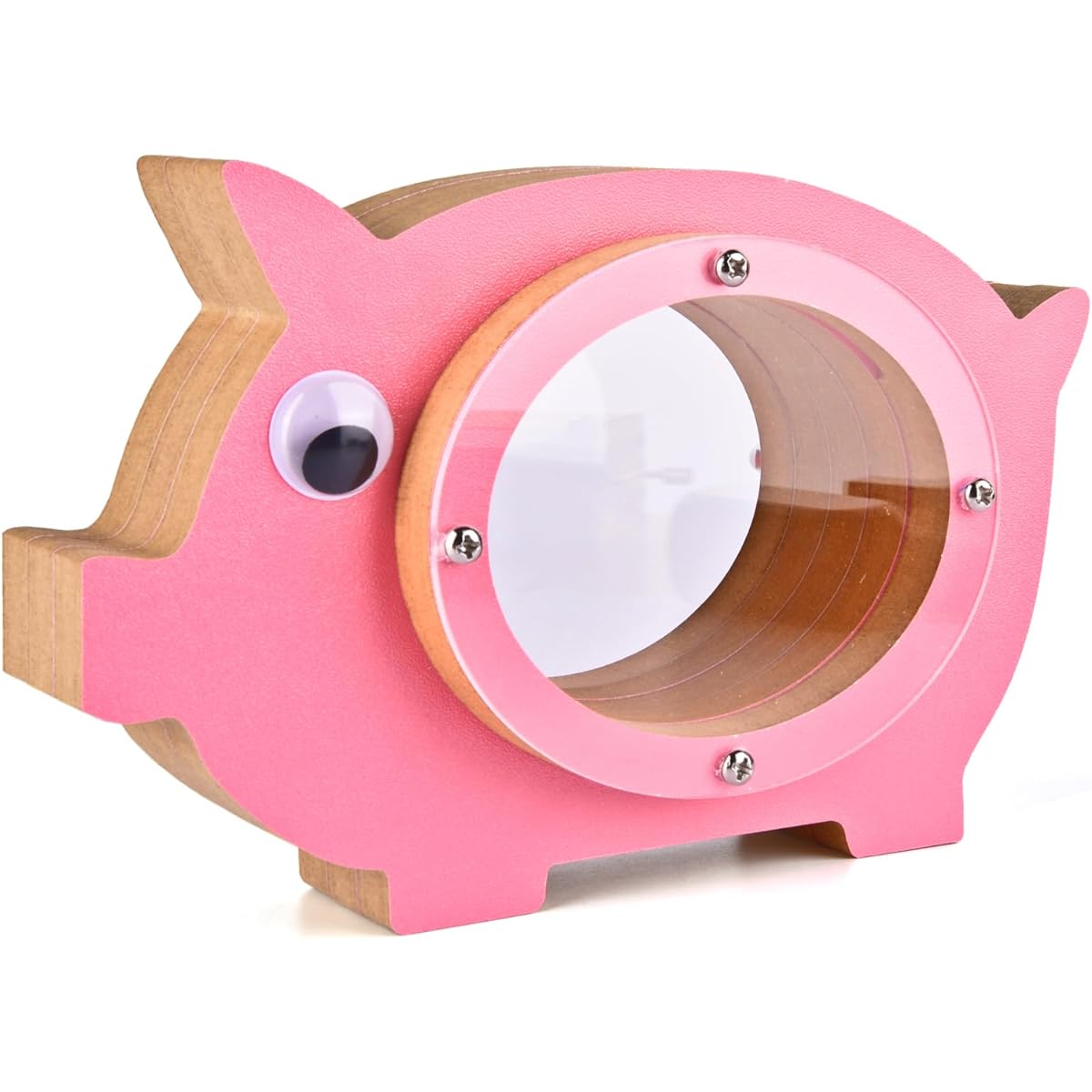 Wooden Piggy Bank Personalized Piggy Bank Children's Piggy Bank Wooden Coin Bank Piggy Bank Boys Girls Birthday Christmas Thanksgiving Gift (Pink)