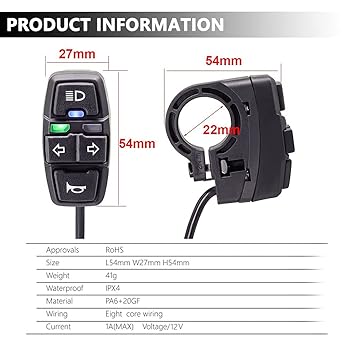 Motorcycle Headlight Turn Switch Motorcycle Headlight Horn Turn ON/OFF Control Switch 3in1 Light Horn Turn Signal Button Set