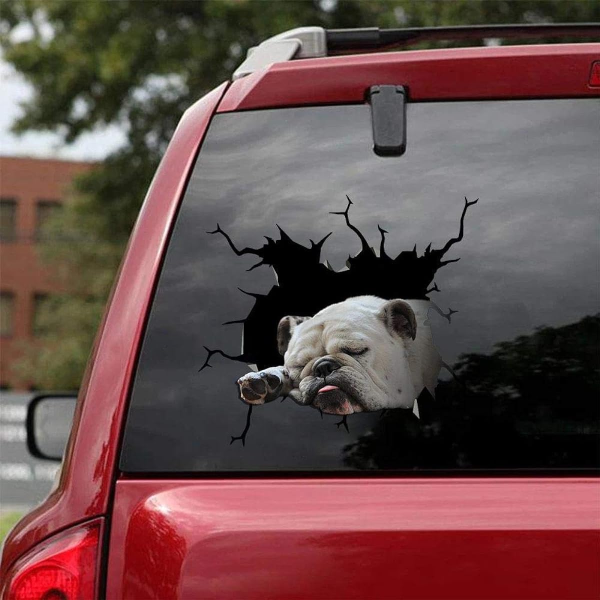 Ocean Gifts Bulldog Car Decal Wall Decal Sticker Set of 2 Realistic Car Stickers Design Series 32 Sizes 12" x 12"