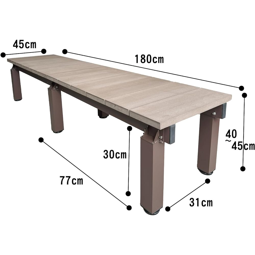 igarden Edge Stand DX Dark Brown Width 180cm Depth 45cm Height 40~44cm Adjustable iWood Artificial Wood Aluminum Alloy IGarden Original i1845db