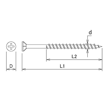 DAIDOHANT Stainless Steel Coarse Thread (Flexible/Fully Threaded) [SUS410] (Nominal Diameter D) 3.8 x (Length L1) 32mm (1000 pieces) 45896