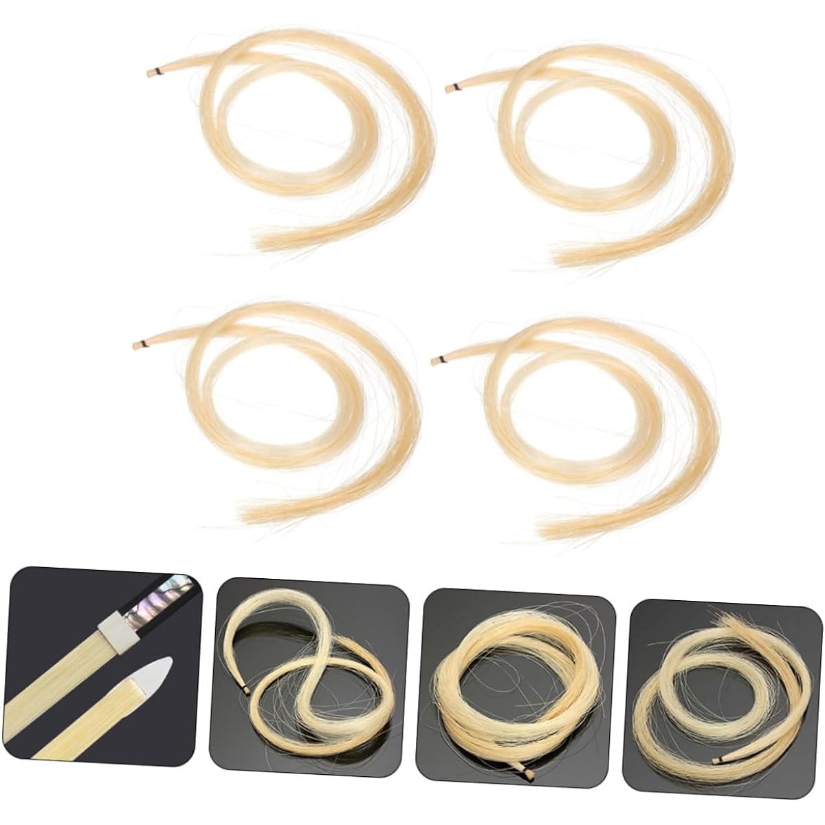 Vaguelly 24pcs Violin Bow Hair Viola Accessories White Horse Tail Hair Elective Subjects Student Cello Bow