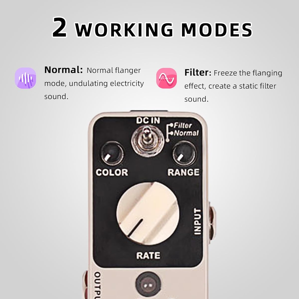 MOOER E-lady Analog Flanger Pedal Filter Mode Oscillator Effect True Bypass