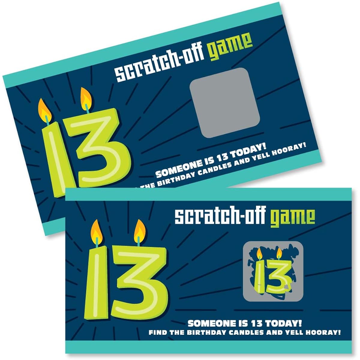 Big Dot of Happiness Boy 13th Birthday - Official Teen Birthday Party Game Scratch Off Cards - 22 Cards