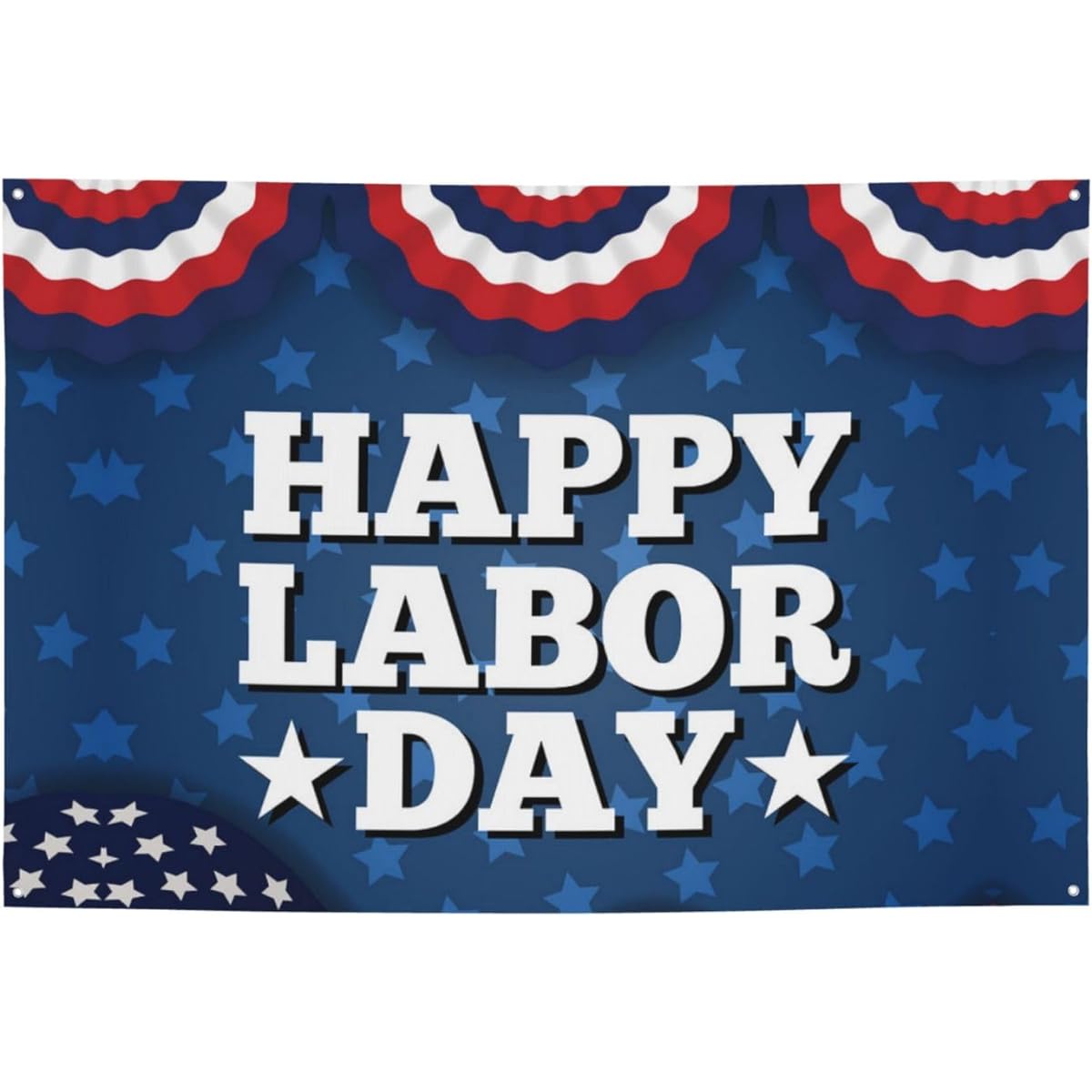 Happy Labor Day Backdrop Banner Holiday Decorations Photo Booth Background Tapestry Decorative Supplies for Party Home Office 47x71 Inch