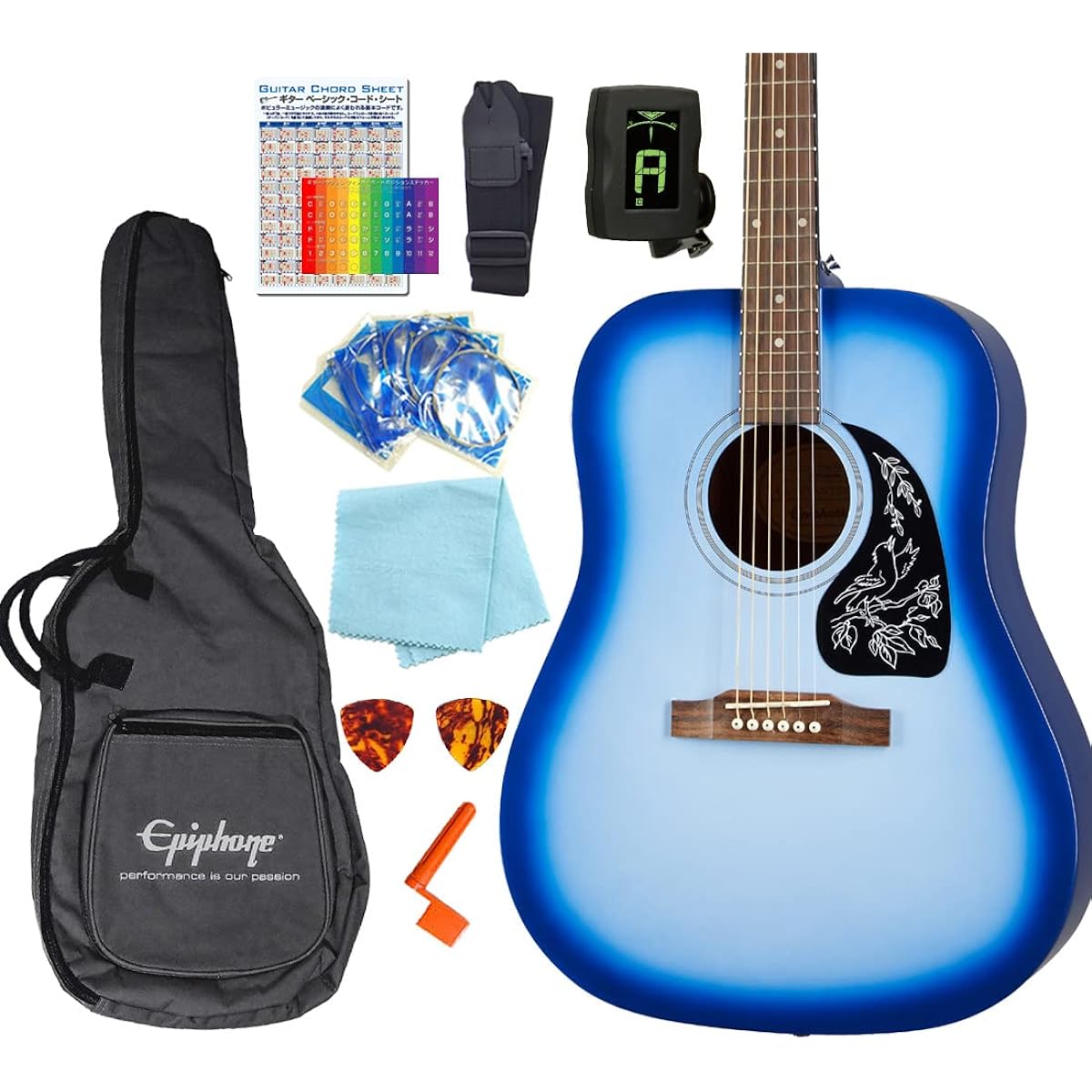 Epiphone Acoustic Guitar Starling, Beginner's, Super Beginner's, 10-piece set, SLB [98765]