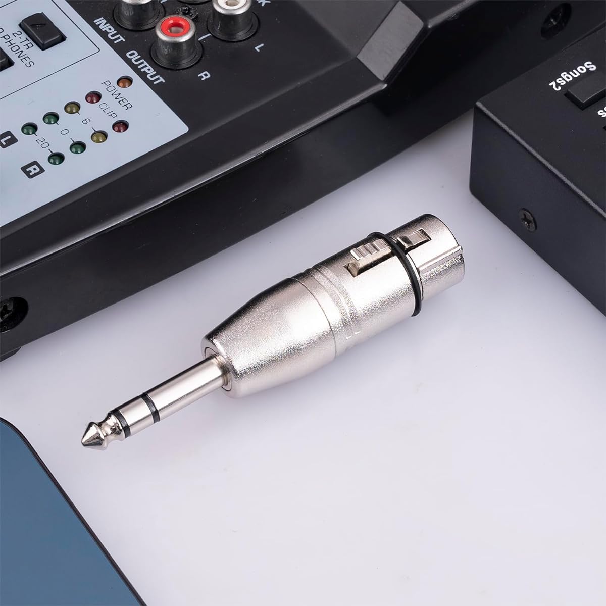 HUALEU XLR female to 1/4 TRS adapter, balanced female XLR to quarter inch 6.35mm male adapter.