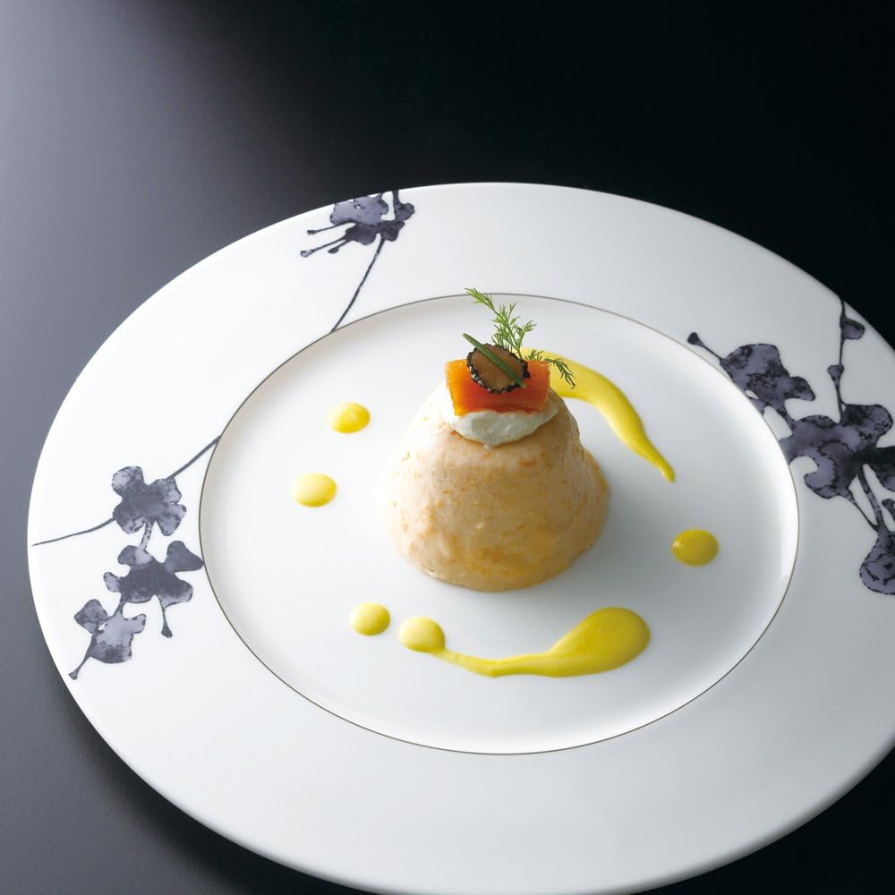 NARUMI Plate, Black Plant, 27cm, Black, Plant Pattern, Stylish, Dinner, Lunch Plate, One Plate, Flat Plate, Microwave Warmable, Made in Japan, 51230-5462