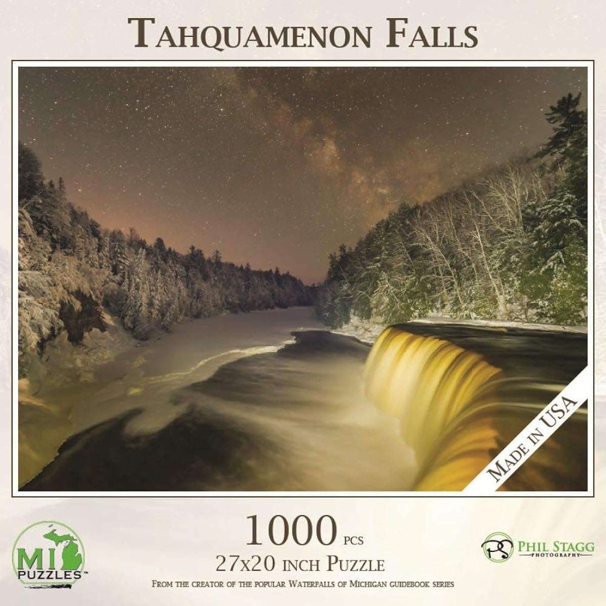 Tahquamenon Falls with Milky Way - 1,000 Piece MI Puzzle Jigsaw Puzzle