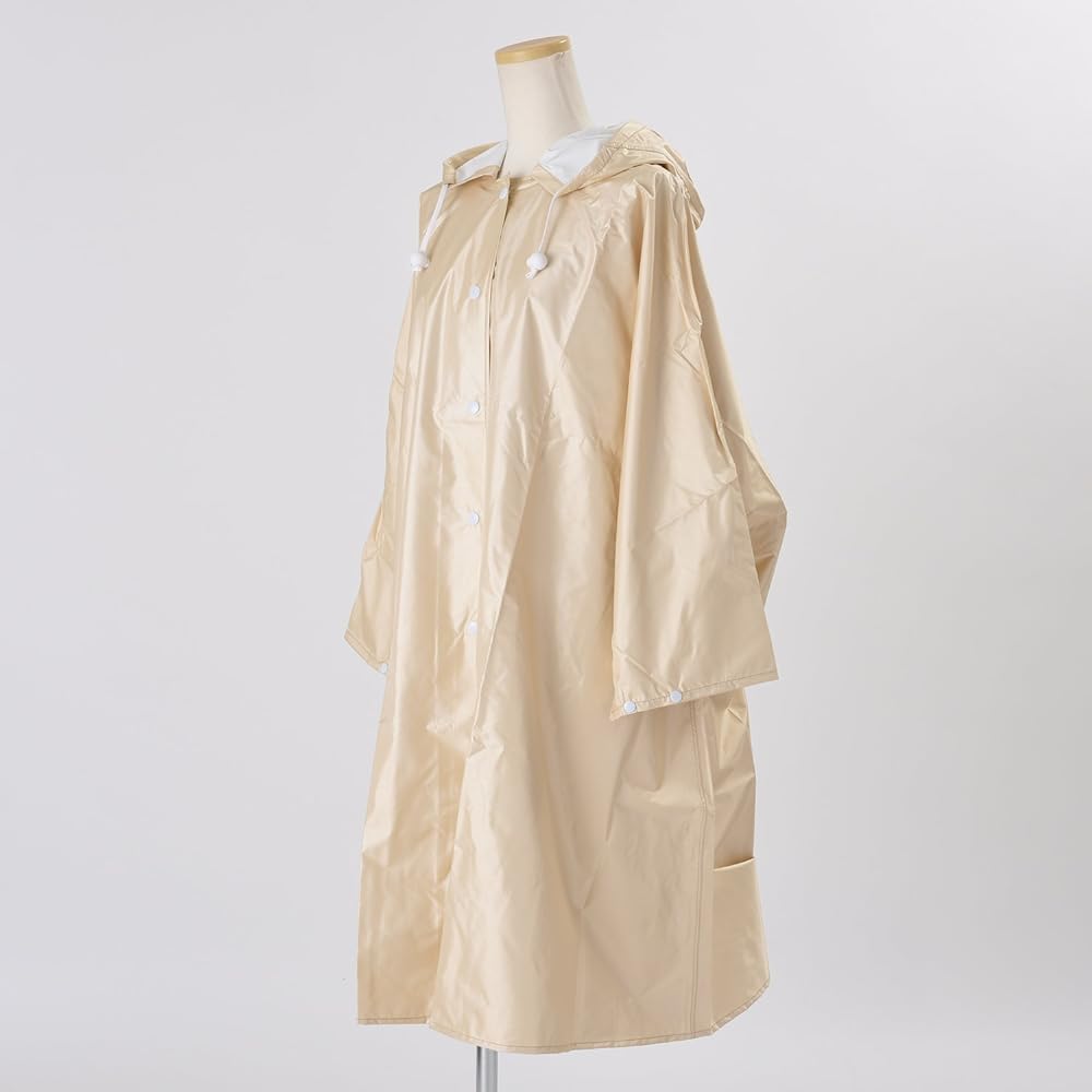 Kinkame Amic Poncho Made in Japan 11 Colors Rain Poncho Gold L (Free) Waterproof 2.5 Layer Water Stop Tape K9300-GL-F