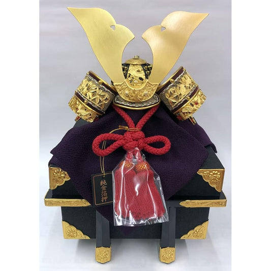[Special limited edition] May doll No. 8, pure gold foil stamped, bamboo sparrow, helmet, matching bowl, pure silk [Helmet decoration] [First festival] [Overseas souvenir] [Compactly stored helmet decoration] [Specially selected helmet]
