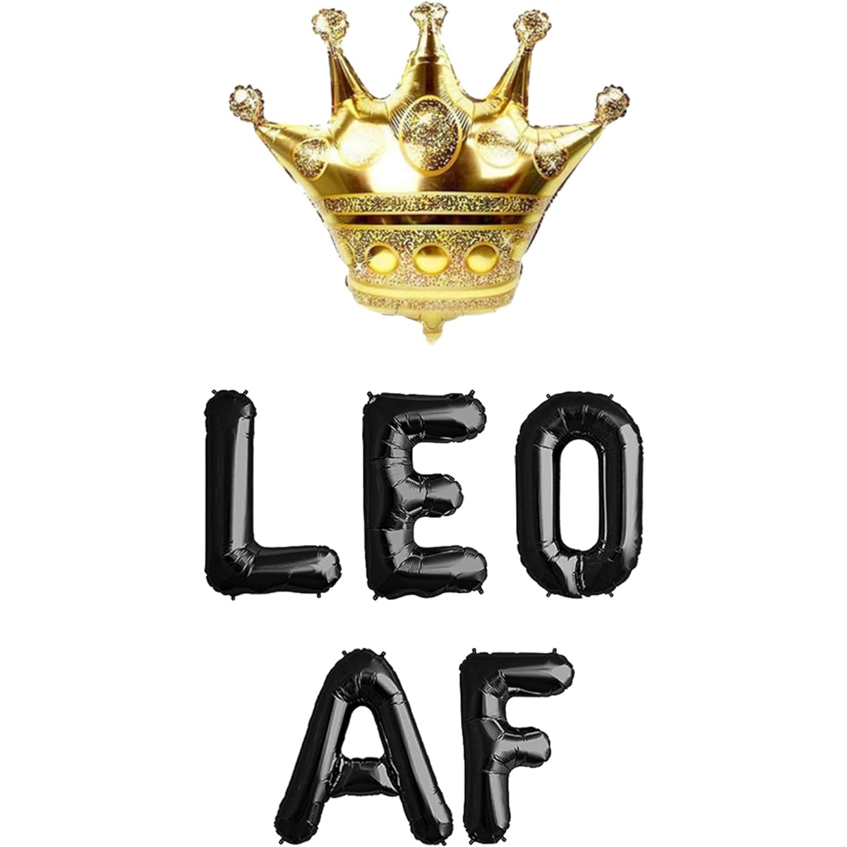 Leo AF Banner, Leo Party, Big Leo Energy, 30th/21st/25th Birthday Decoration Sign, Leo Birthday Balloons, Leo Birthday Decorations (Black)