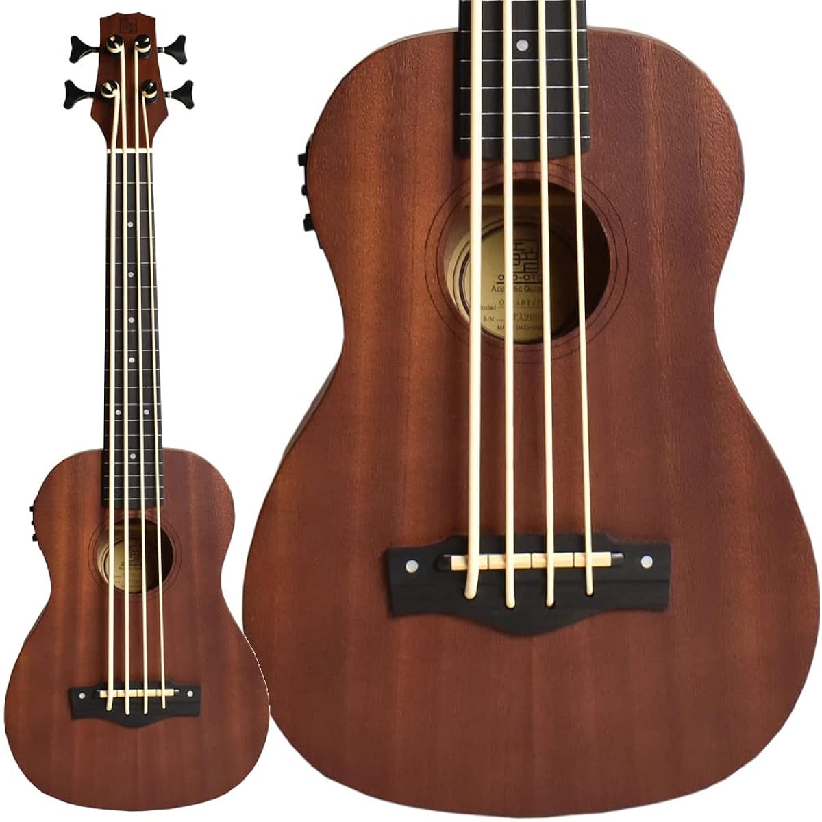 Otono UB-1/FL Natural Mahogany Ukulele Bass Fretless with Pickup Electric Ukulele Otooto