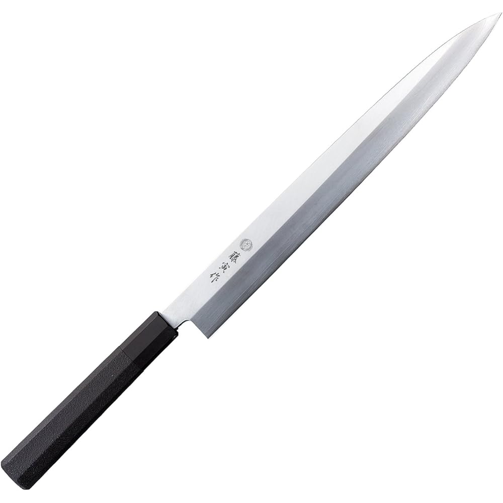 Made by Fujitora Yanagiba 210mm Made in Japan Molybdenum Vanadium Steel Single Edge Kansai Style Sashimi Knife Octagonal Handle MV Molybdenum Vanadium Steel 2 Layer Composite Elastomer Handle FUD-1110