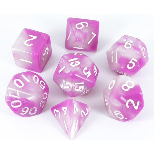 Paladin Role Playing Pink and White DND Dice - 'Cherry Blossom'