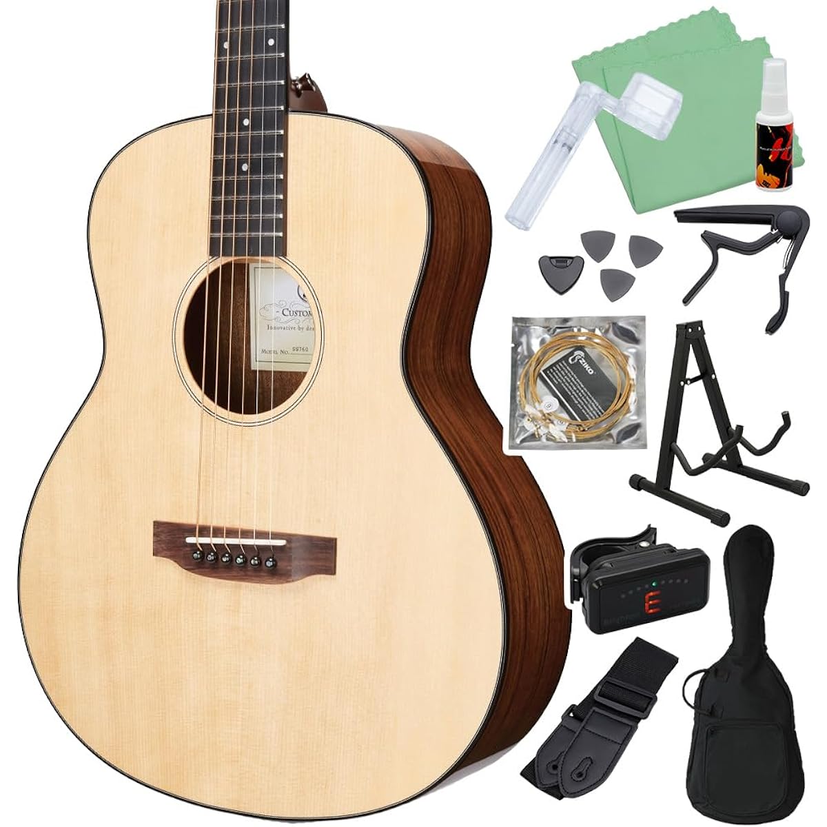 SX SS760 Acoustic Guitar Beginner 12-piece Set Acoustic Guitar Mini Guitar GS Mini Size Short Scale SX