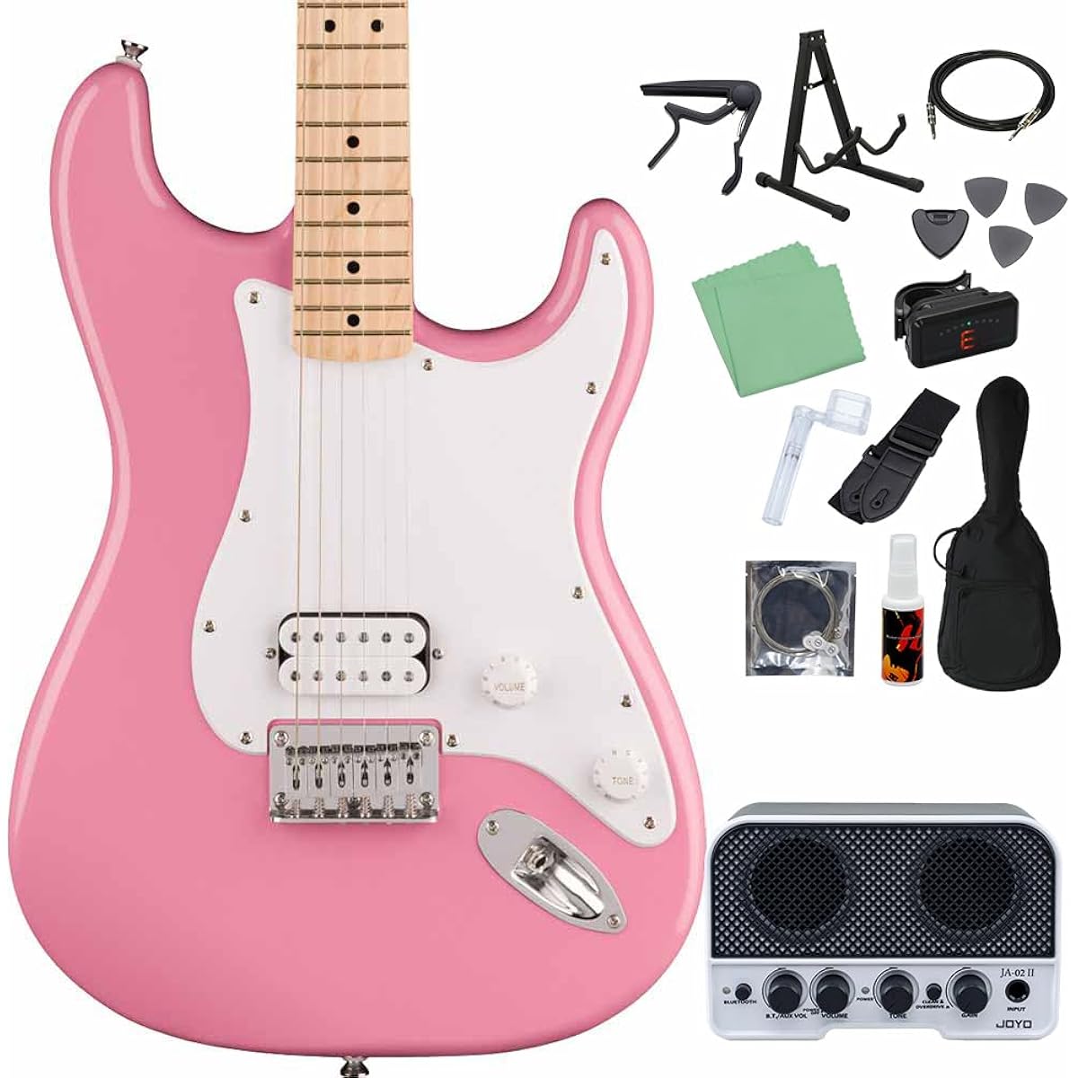 Squier by Fender SONIC STRATOCASTER HT Flash Pink 14-piece electric guitar beginner set [with Bluetooth mini amp] Stratocaster hardtail 1PU Squier/Squier