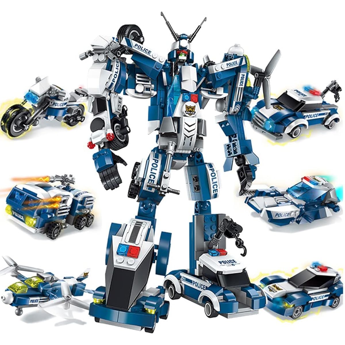 Uvini STEM Building Toys 577 Pieces Robot Building Blocks Toys 7 in 1 STEM Toys for 6 Year Old Boys Creative Warrior Construction Toys Military Vehicle Blocks Kit Ages 6 7 8 9 10