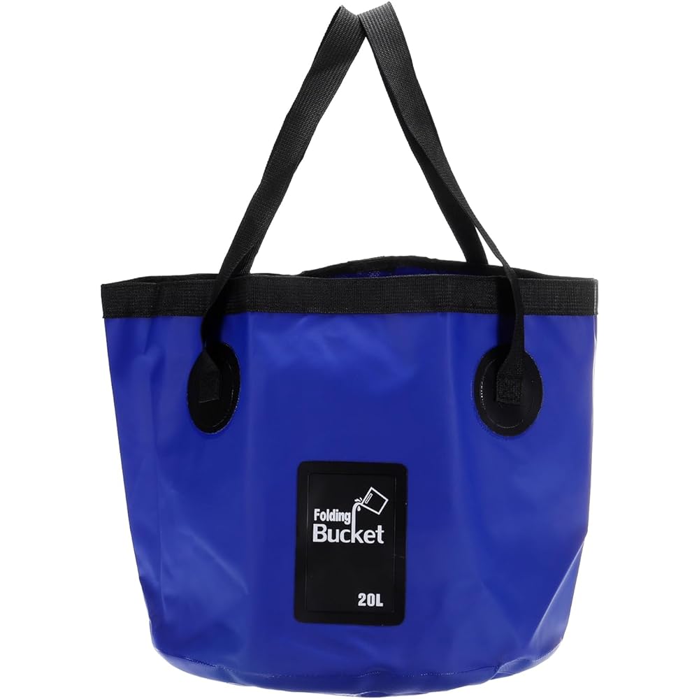 PATIKIL 5.3 Gallon 20L Collapsible Bucket Travel Portable Water Storage Container Foldable Foot Washer for Outdoor Travel Camping Fishing Dark Blue