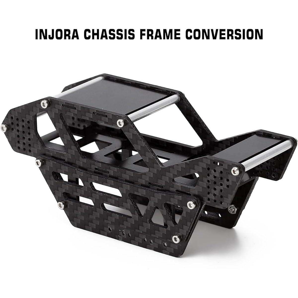 INJORA Roll Cage Body Shell Carbon Fiber & Aluminum Chassis Axial SCX24 Upgrade Parts 1/24 RC Crawler Car 46g