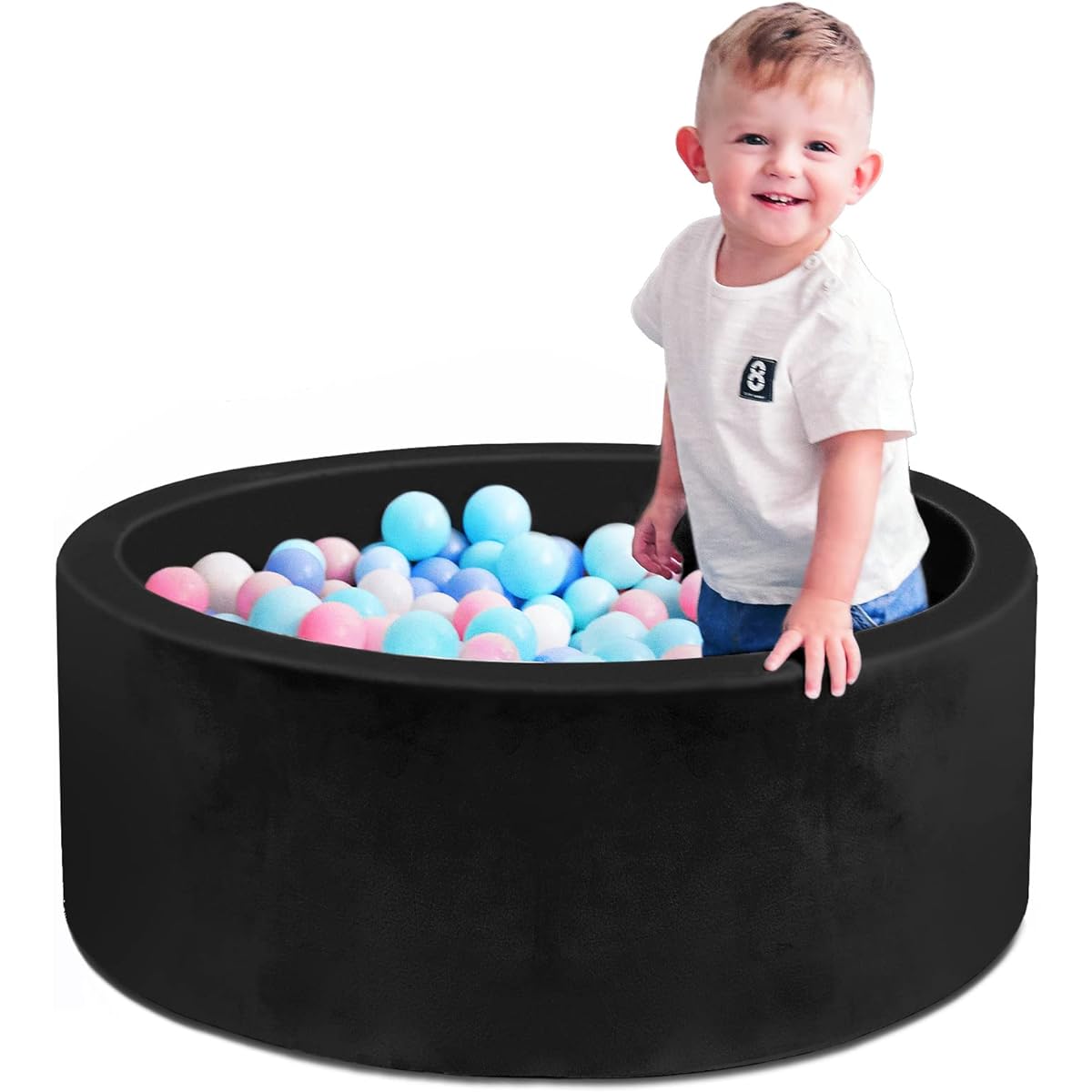 LEKILV Toddler Ball Pit 1-3 Foam Baby Ball Pit Black 6-12 Months Toddler Gift (Note: No Balls)