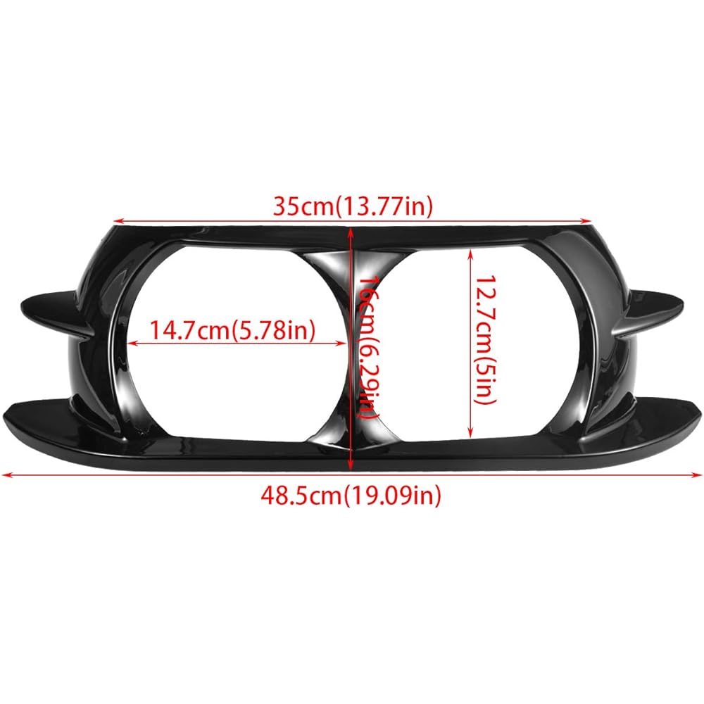 KaTur Glossy Black Dual Projector Headlamp Headlight Trim Bezel 2015-2019 Harley-Davidson Road Glide