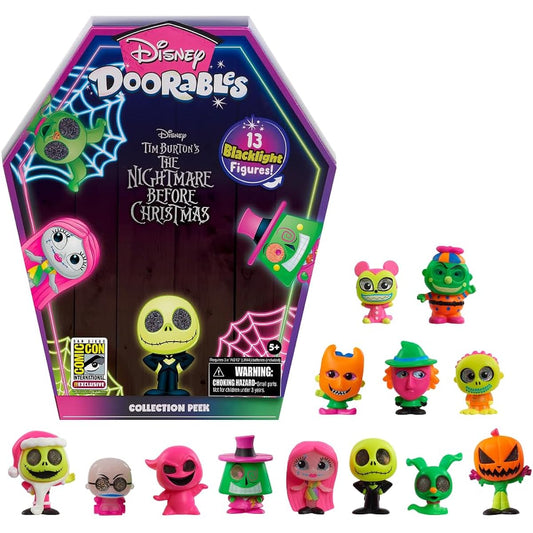 Disney Doorables Collection Peek Nightmare Before Christmas Exclusive Mystery Figures 13-Pack [Blacklight Series]