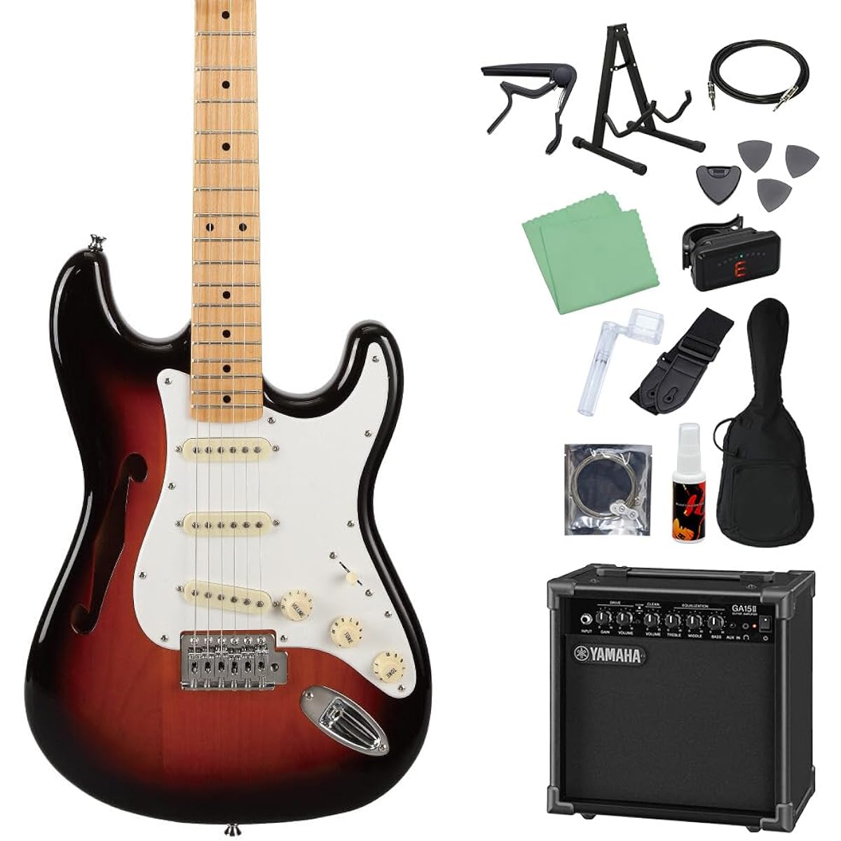 SX SST/ALDER/H 3TS Electric Guitar Beginner 14-piece Set [Includes GA15II] SX