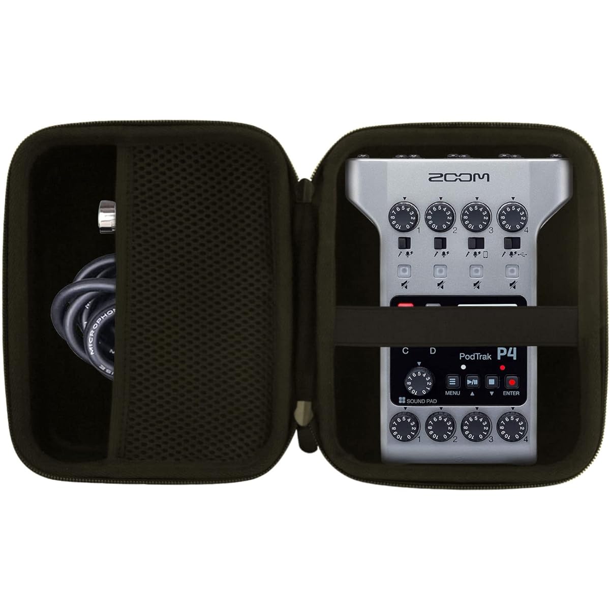 WAIYUCN Hard EVA Carry Case for Zoom PodTrak P4 Podcast Recorder Case (For Zoom P4)