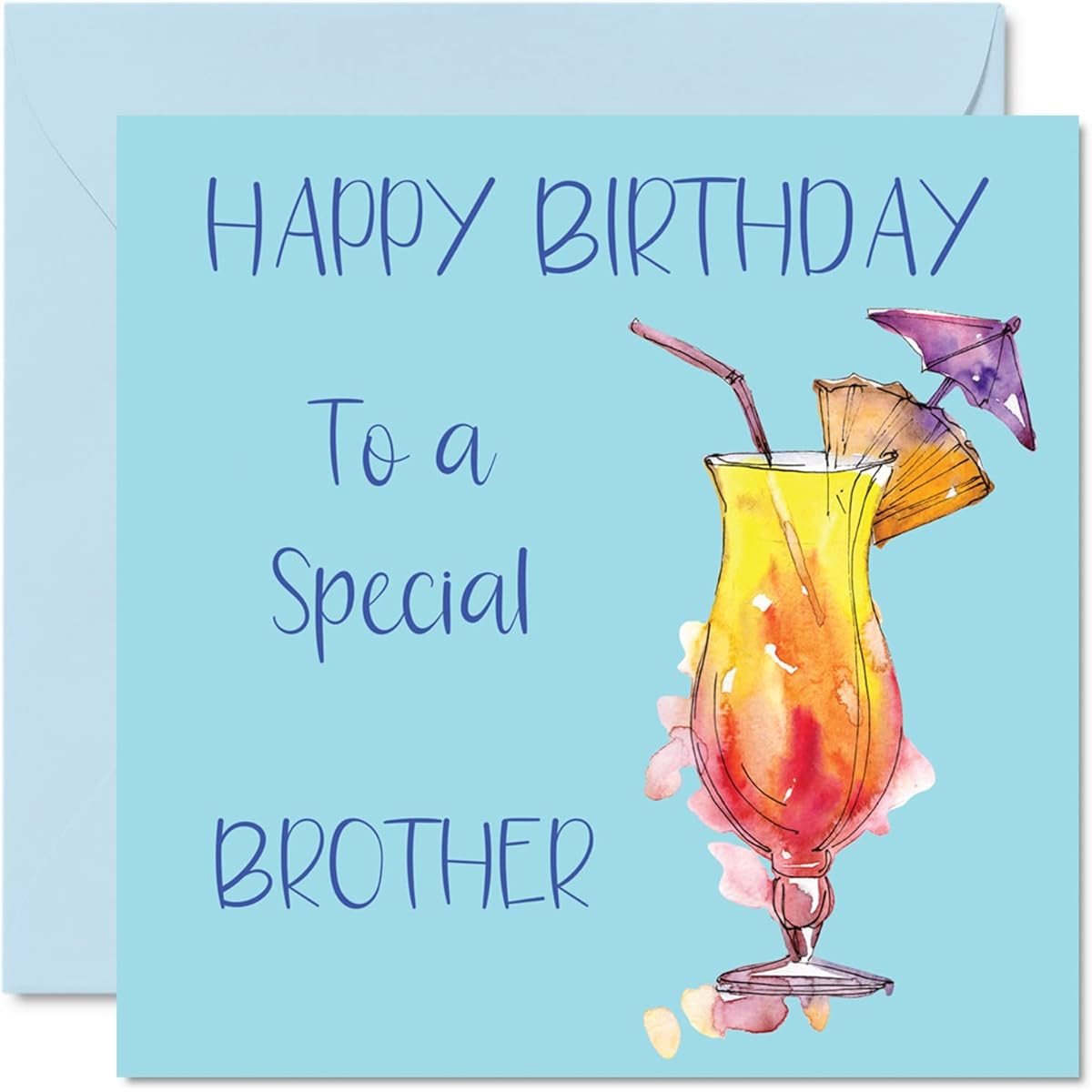 Cocktail Birthday Cards for Men, Special Brother Sister Brother Happy Birthday Cards, 5.7 x 5.7 Inch Greeting Cards, 18th 21st 30th 40th 50th Birthday Cards