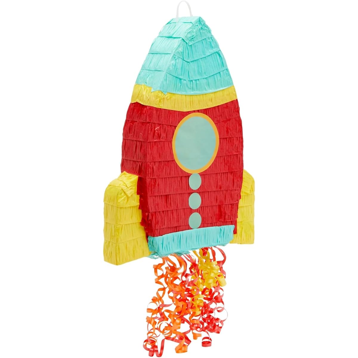 BLUE PANDA - Pull String Rocket Ship Pinata - Space Party Decorations for Astronaut Themed Birthday (Small, 16.5 x 12.5 x 3 Inches)