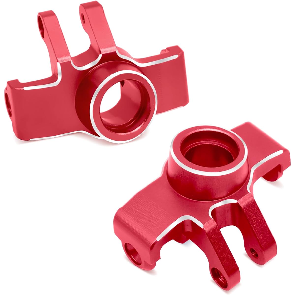 ESILUN Aluminum Alloy Front Steering Block Axle Carrier Hub Set ARRMA 1/18 Granite Upgrade Parts (Red)