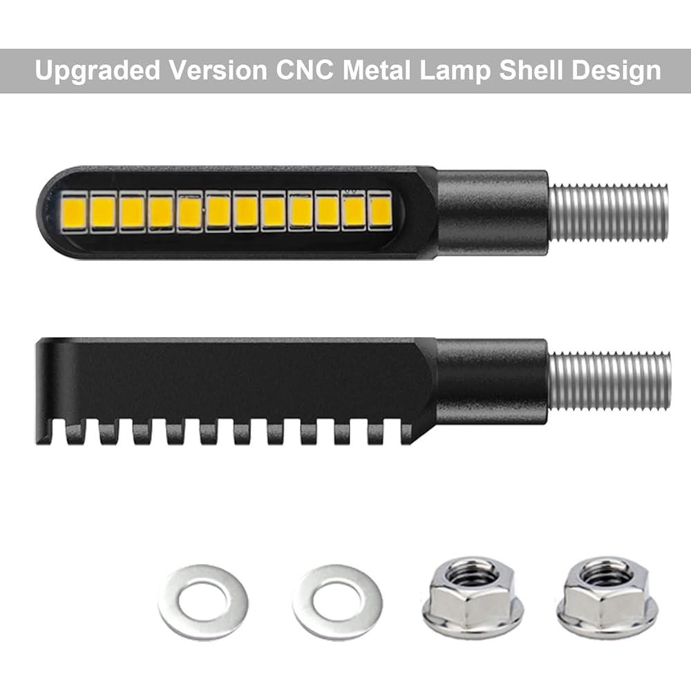 Kinstacks 4pcs Motorcycle Indicator Flowing Turn Signal Light Motor Bike Turning Indicator 12V 12LED for Motorcycle