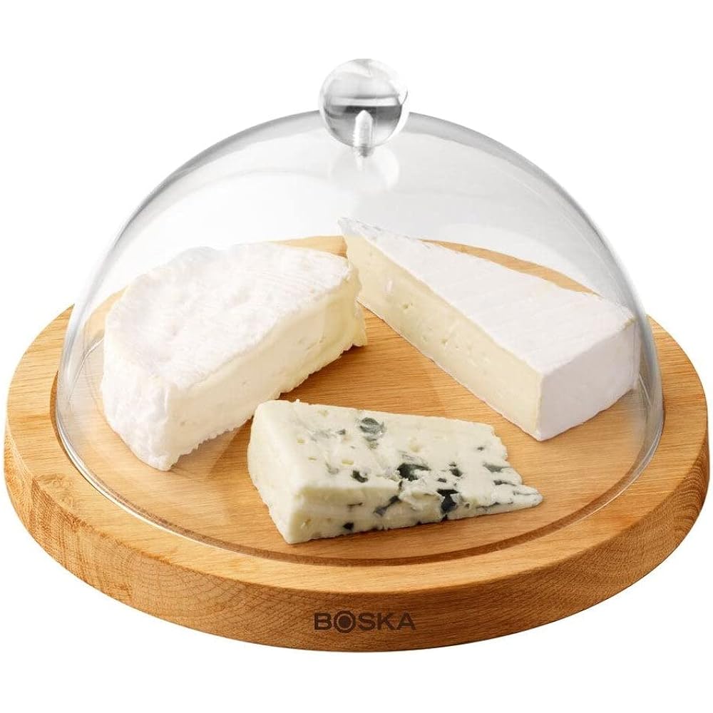 BOSKA Cake Stand/Dome Wood 250 x 250 x 155mm BOSKA Cheese Board & Dome Oak 859002