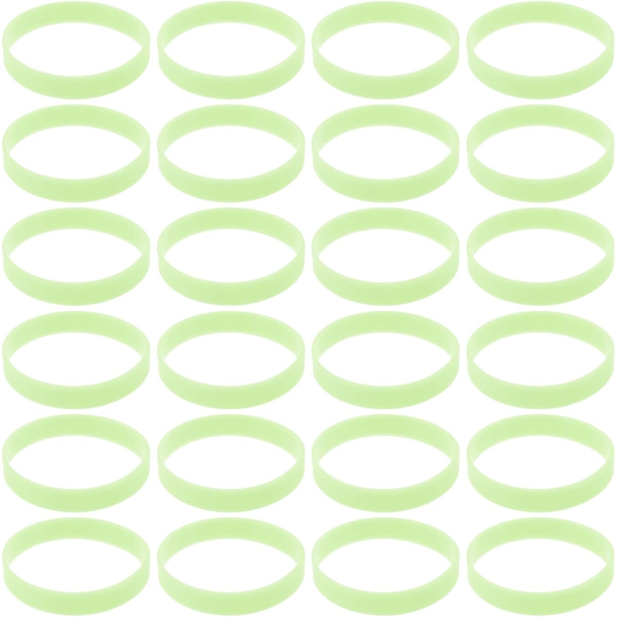 STOBOK 100pcs Luminous Silicone Wristband Glow in the Dark Wristband Bracelet Silicone Light Up Rubber Bracelet Adult Teen Party Favors, 10x1.2cm, Silicone