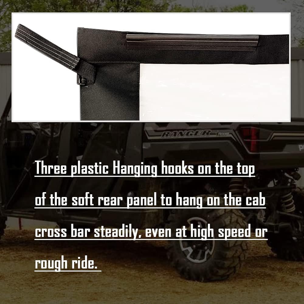 QYMOTO UTV Rear Dust Panel for Polaris Polaris Ranger XP 1000 900 / Crew Waterproof Dustproof Ranger Rear Windshield 2017-2023