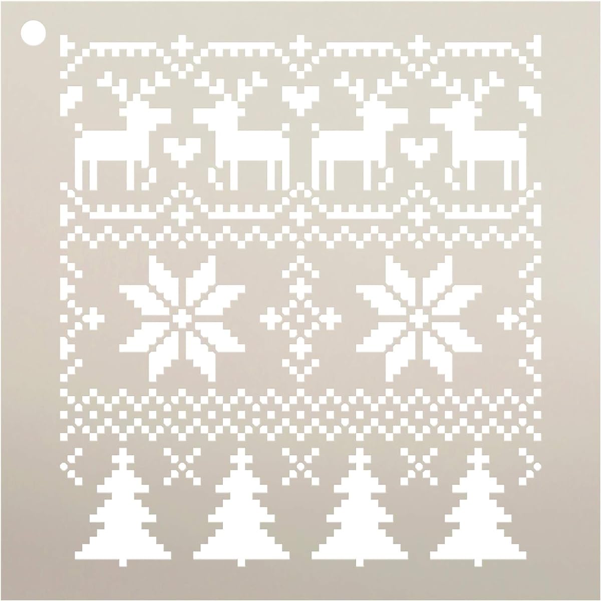 StudioR12 Christmas Sweater Pattern Stencil DIY Christmas | Apron Pillow | Seasonal Gift | Craft Winter Home Decoration | Reusable Mylar Template | Painted Wood Sign - Sizes Available 18" x 18" STCL1495_Parent
