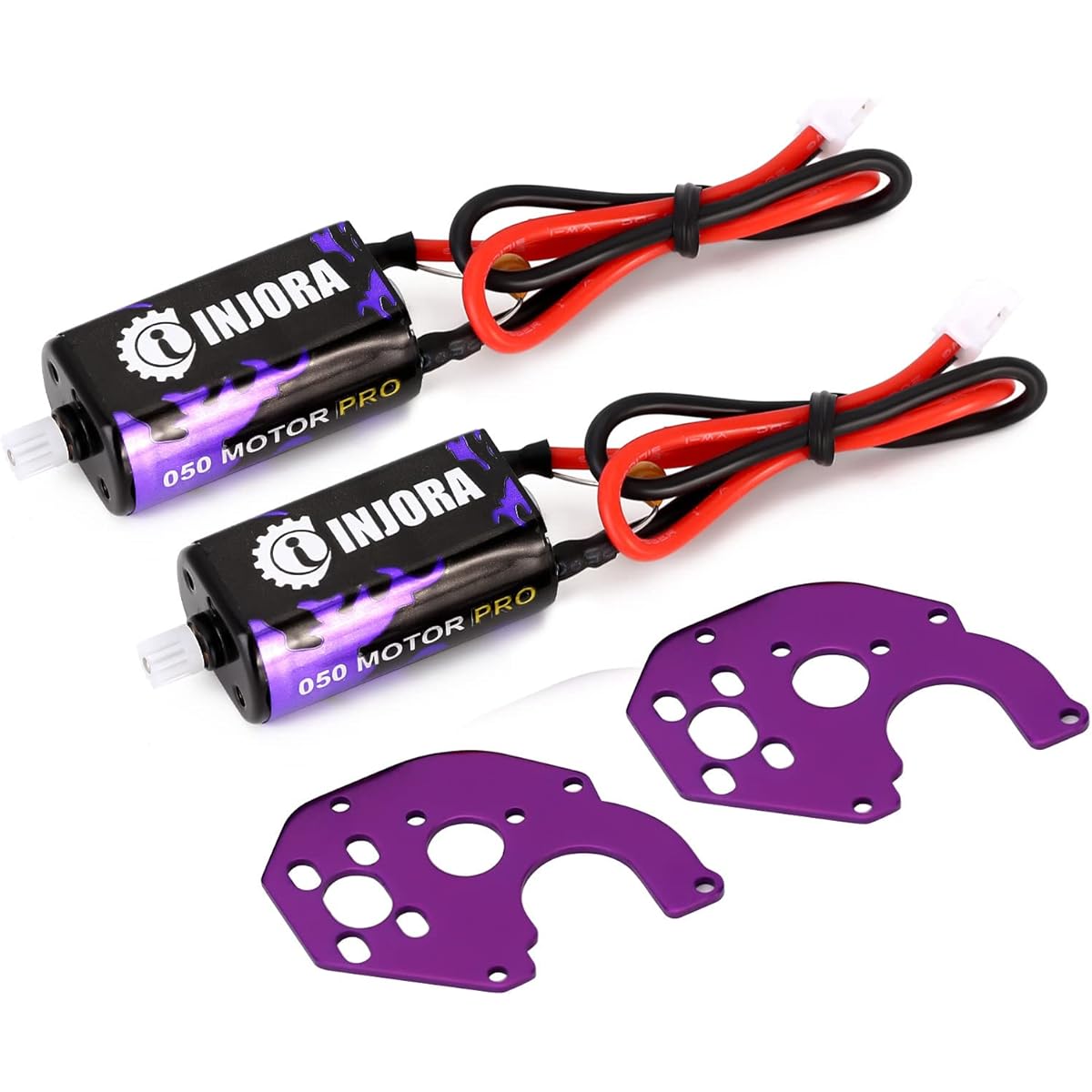INJORA 050 50T Promoter 2pcs High Torque Brushed Motor with Mount for AX24 SCX24 Bronco Gladiator C10 JLU Deadbolt B17 Axial Upgrade Parts RC Car Boat Model