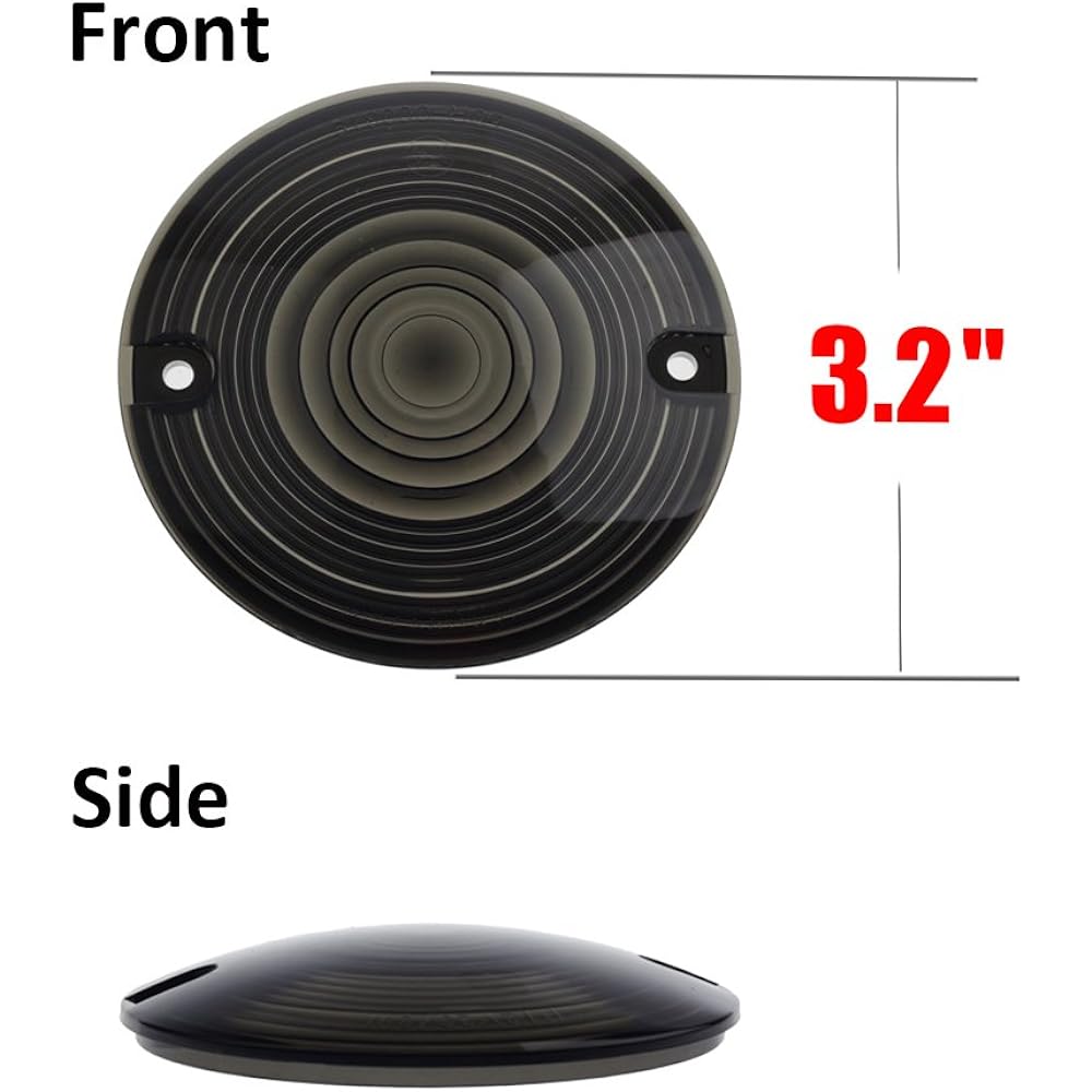 NTHREEAUTO Turn Signal Light Lens Cover Smoked Compatible with Harley Touring Electra Glide Road King Softail