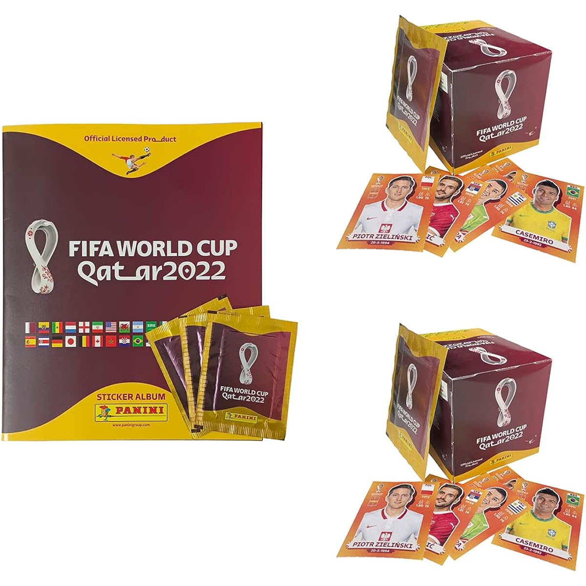 Panini Official FIFA World Cup Qatar 2022 Edition Sticker Boxes (500 Stickers Total)