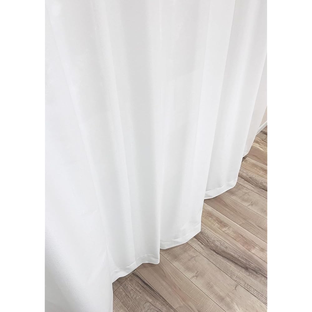 Made in Japan, antibacterial and deodorizing mirror lace curtains, Teijin Frontier Co., Ltd. Special Functional Yarn Ecolier, Plain Tone, Width 100cm x Length 228cm, White, Set of 2