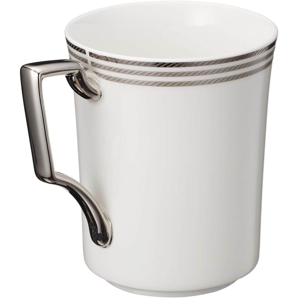 Noritake Mug (changeable color pair set) 295cc Aidan 2 pieces White/Black Bone China P93655/4867-12