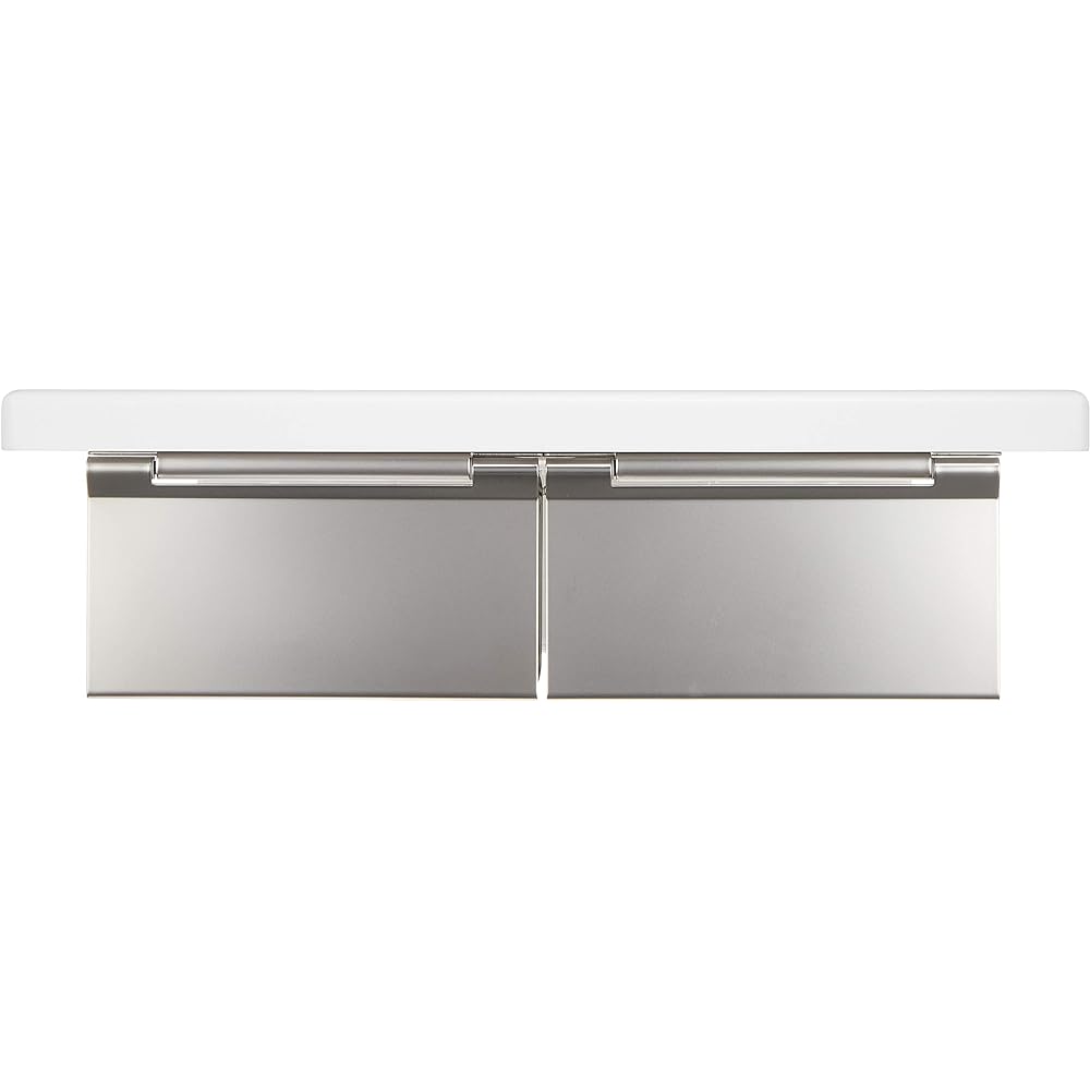 TOTO Double Paper Roller with Shelf (Wood) Stainless Steel (Matte) White YH403FW#NW1