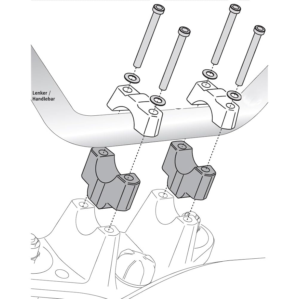 SW-MOTECH Bar Riser (30mm up) Silver Yamaha XT1200Z / ZE Super Tenere(10-13) LEH.06.039.10100/S