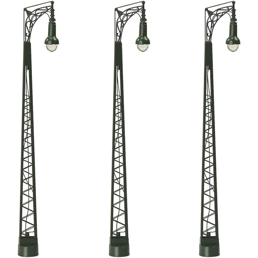 LQS65 3 Piece Model Train HO Scale 1:87 Street Lamp Lattice Mast Post (HO Scale)